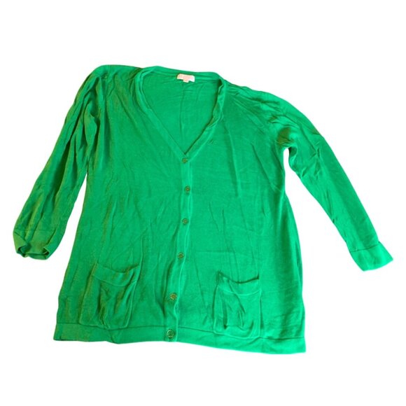 Joseph A Womens Size XLarge Green Cardigan Sweater Rayon with Pockets - Picture 1 of 9